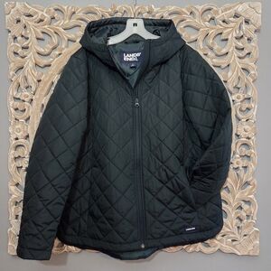 Lands' End Dark Green Quilted Jacket Size Large